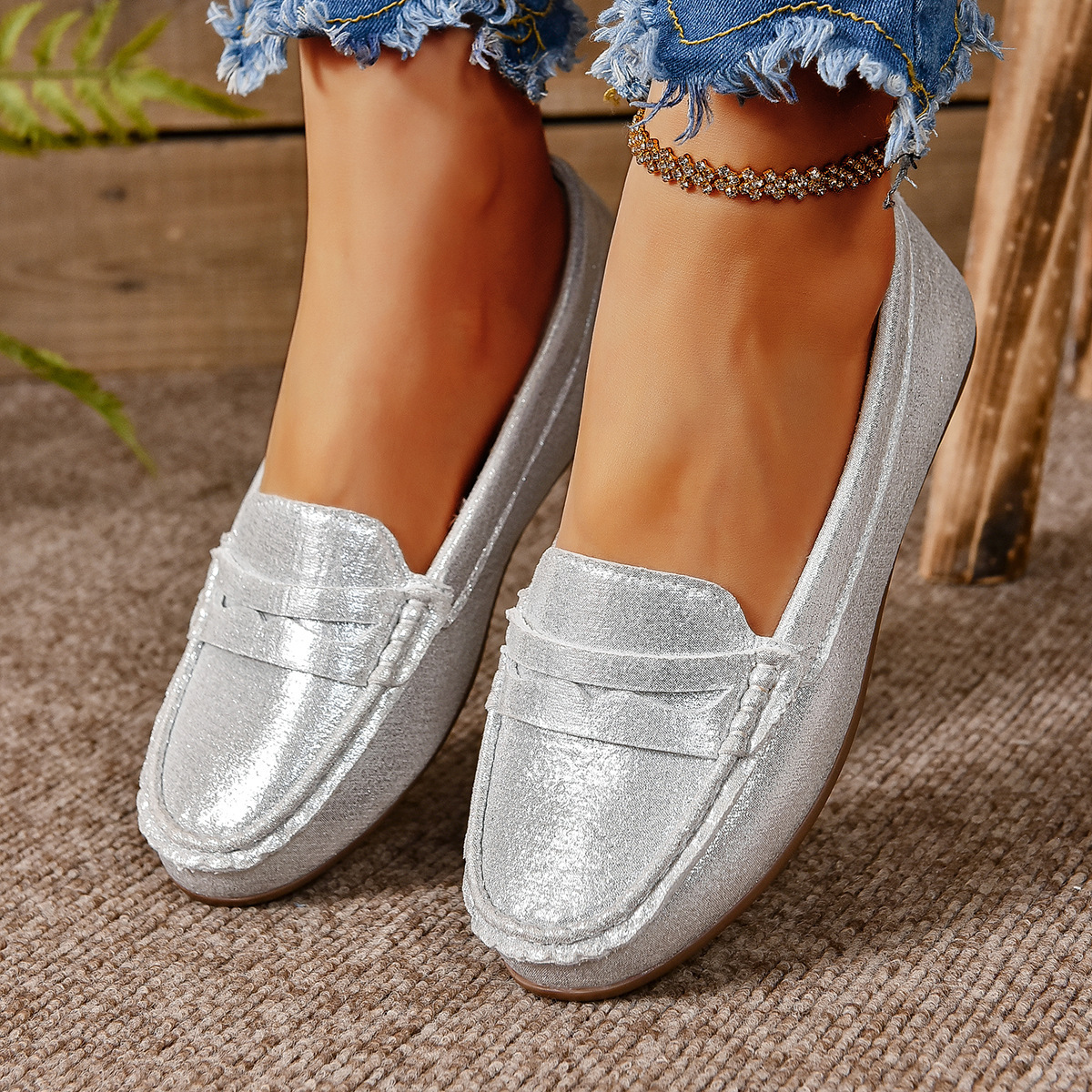 Comfortable Walking Flat Leather Loafers