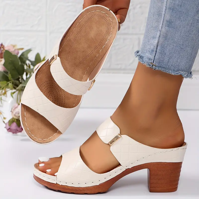 Women’s Bow Open-Toe Chunky Heel Sandals
