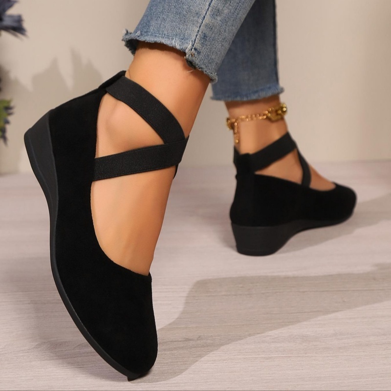 Faux Suede Closed-Toe Wedge shoes