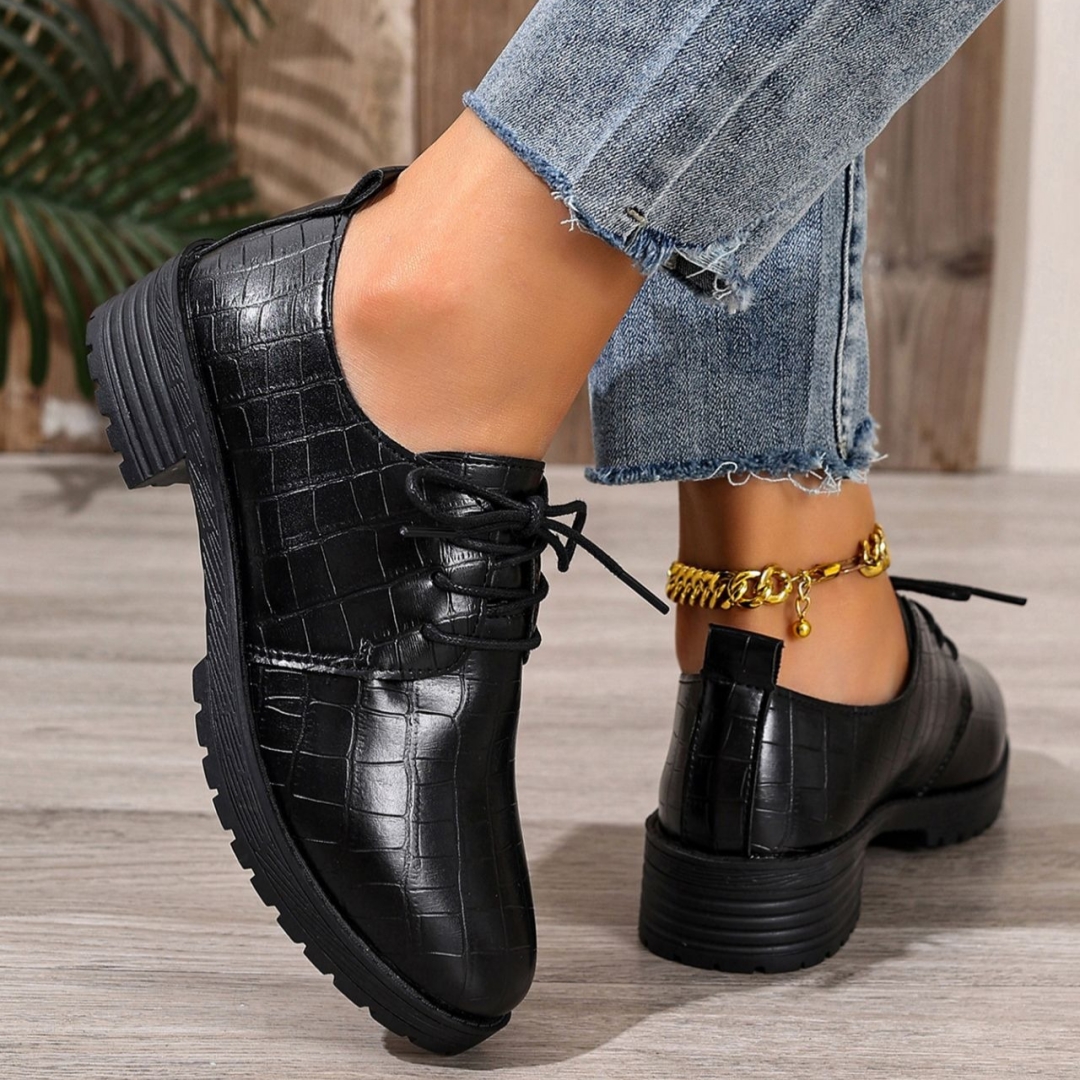 Women's Leather Waterproof Warm Wedge Shoes