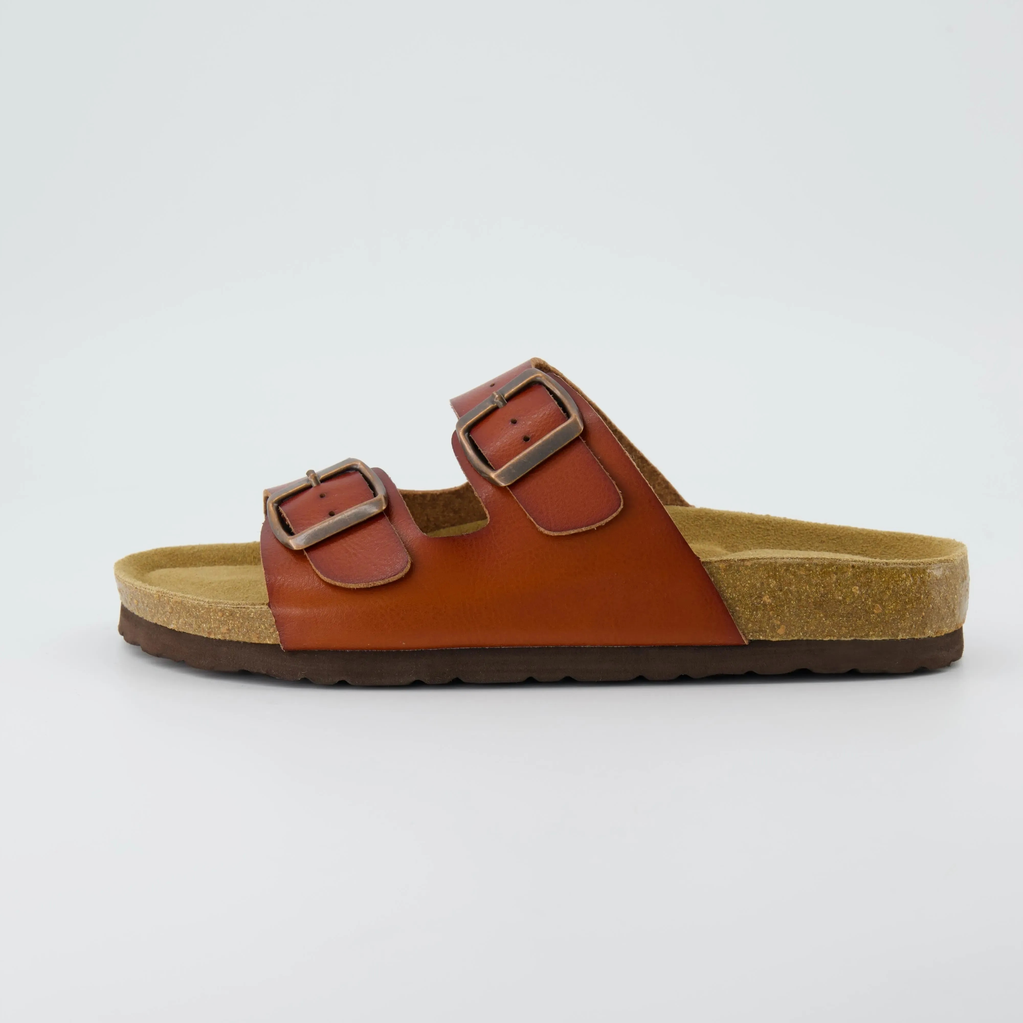 Women's Cork Footbed Sandal – Comfortable Double Buckle Cork Sandals