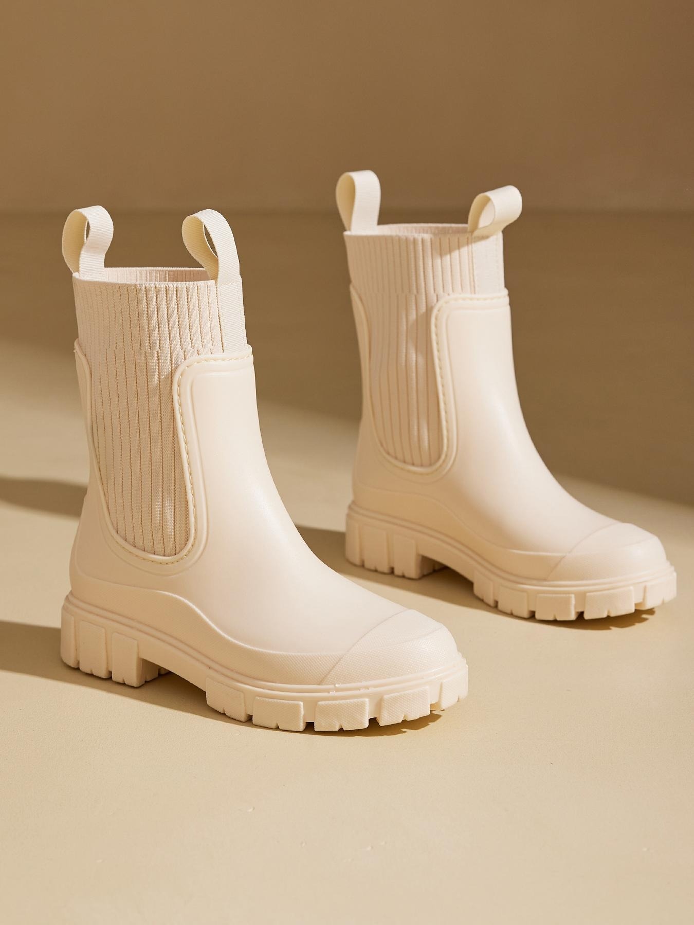 Women's Solid Color Waterproof Rain Boots