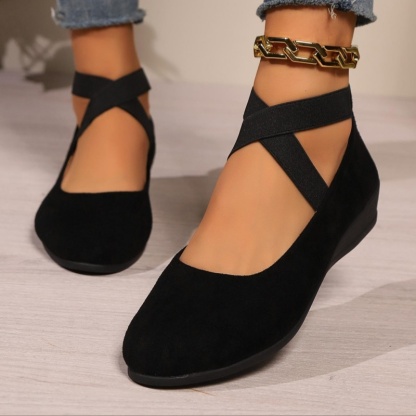 Faux Suede Closed-Toe Wedge shoes