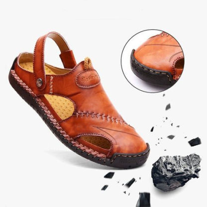 🔥LAST DAY 50% OFF - Men's Large Size Soft Leather Breathable Outdoor Beach Sandals Slippers