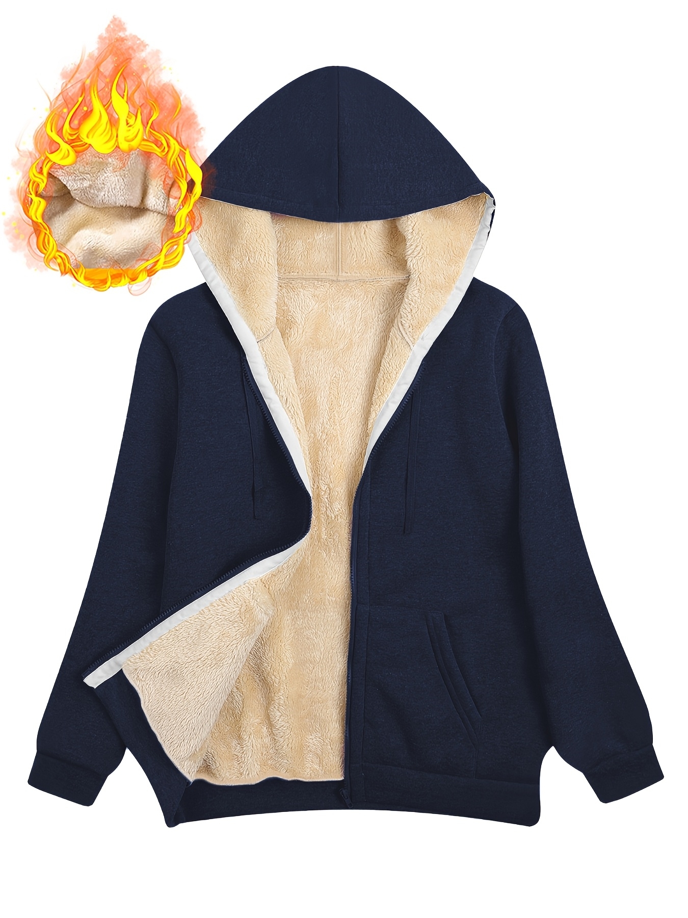 ❄️ Women’s Wool Hooded Zip-Up Coat – Plush Warm, Effortless Style for Winter Daily & Casual Outings