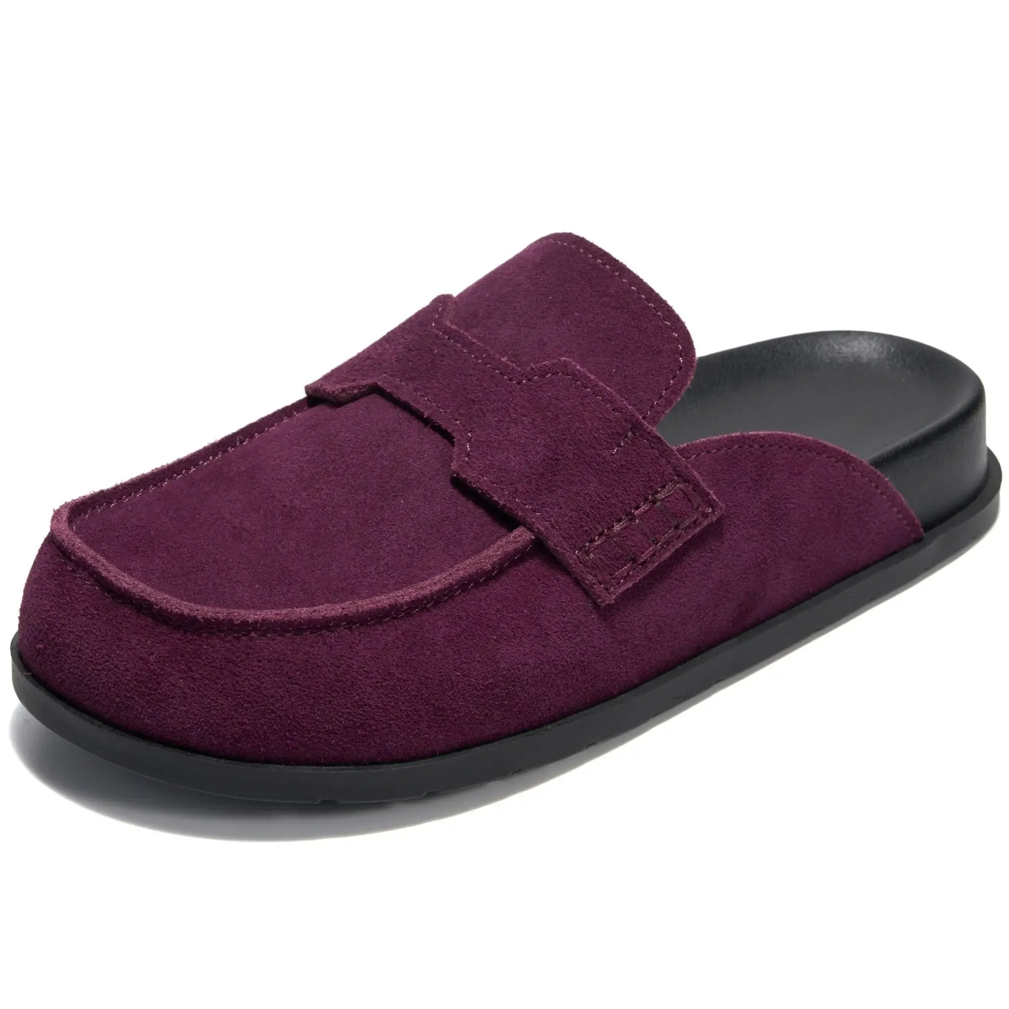 Women's Suede Clogs Shoe | Walking Shoes Footwear | Plush Soft Insole Arch Support Lightweight Non-Slip