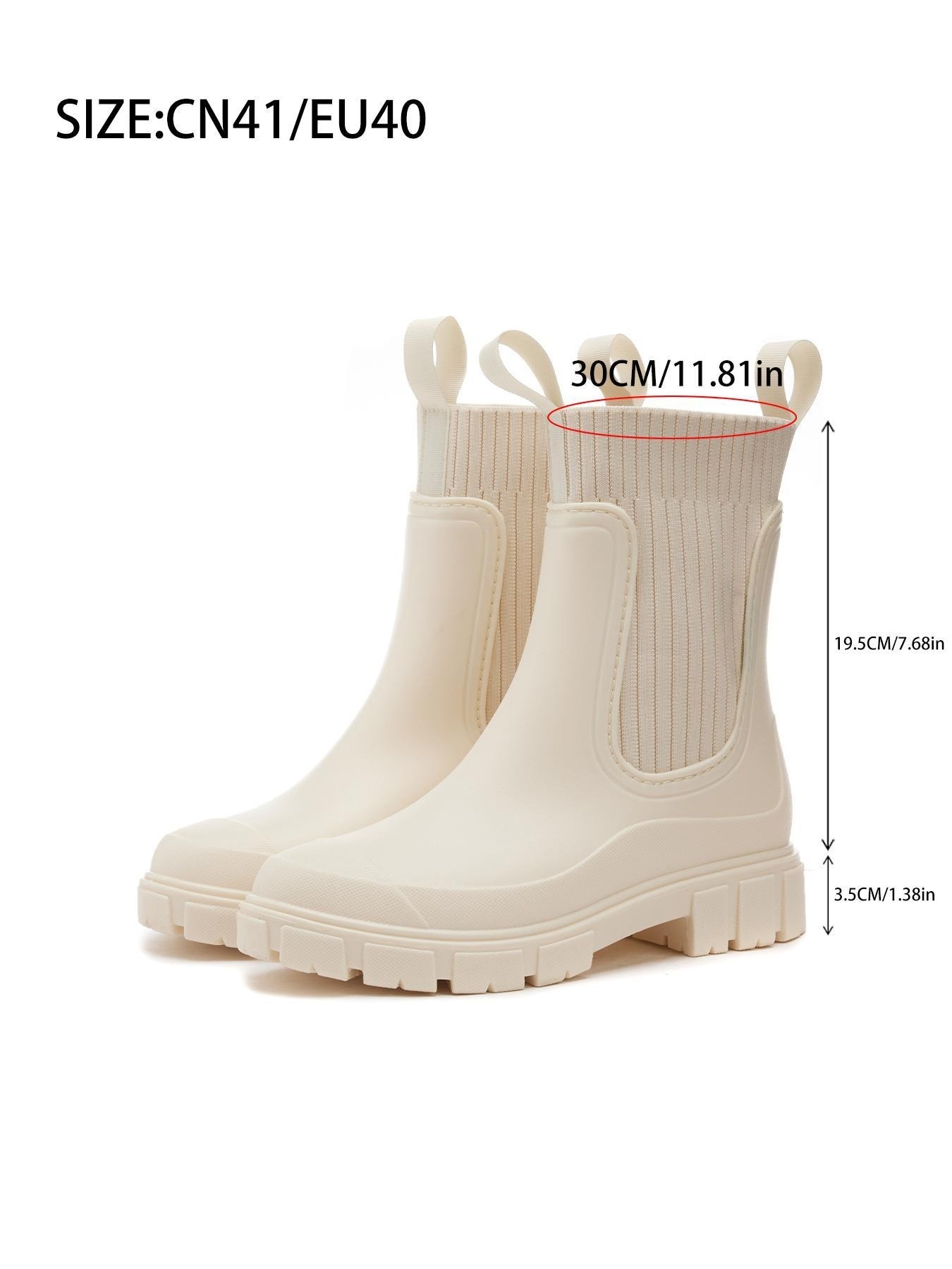 Women's Solid Color Waterproof Rain Boots