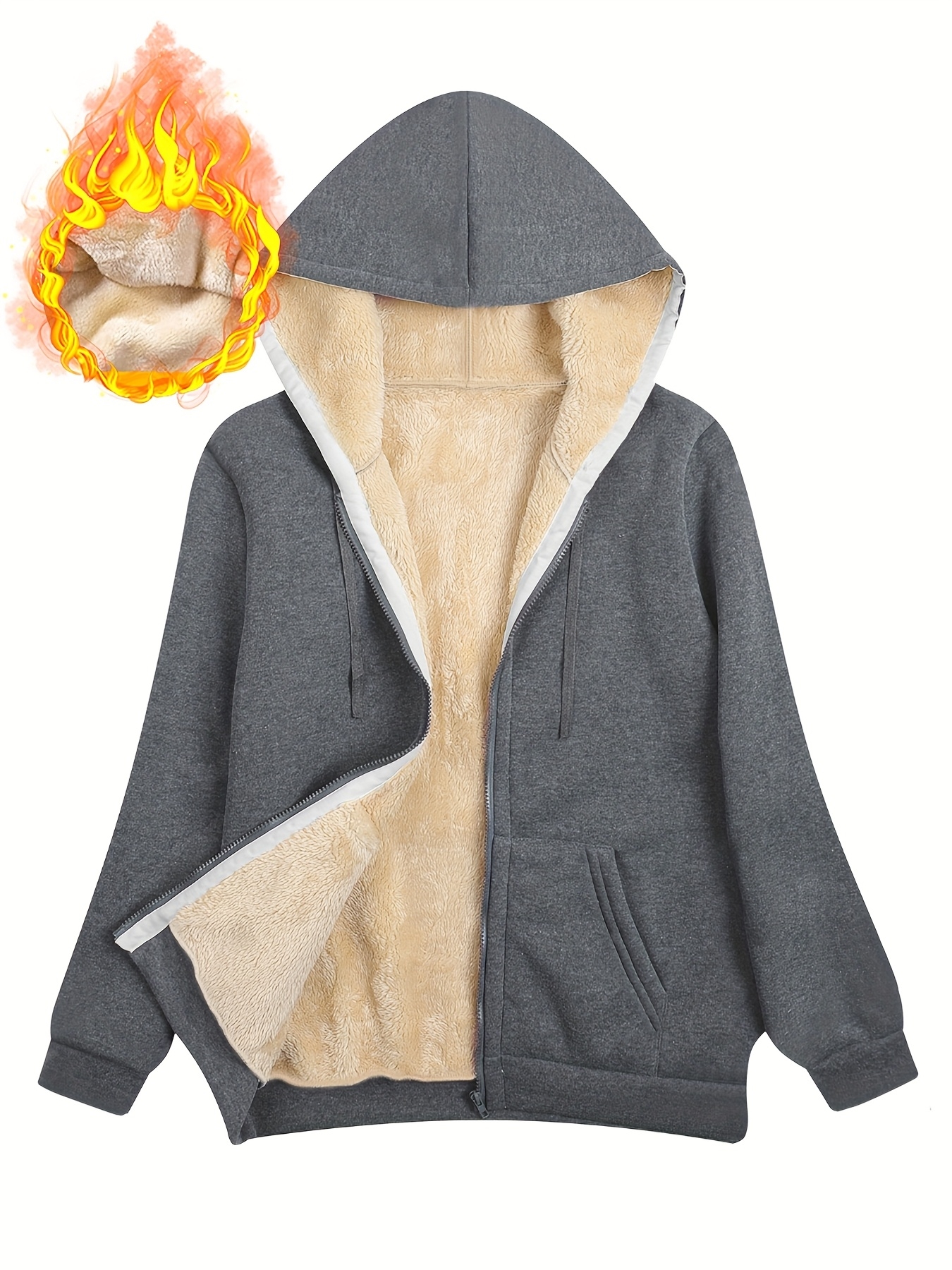 ❄️ Women’s Wool Hooded Zip-Up Coat – Plush Warm, Effortless Style for Winter Daily & Casual Outings
