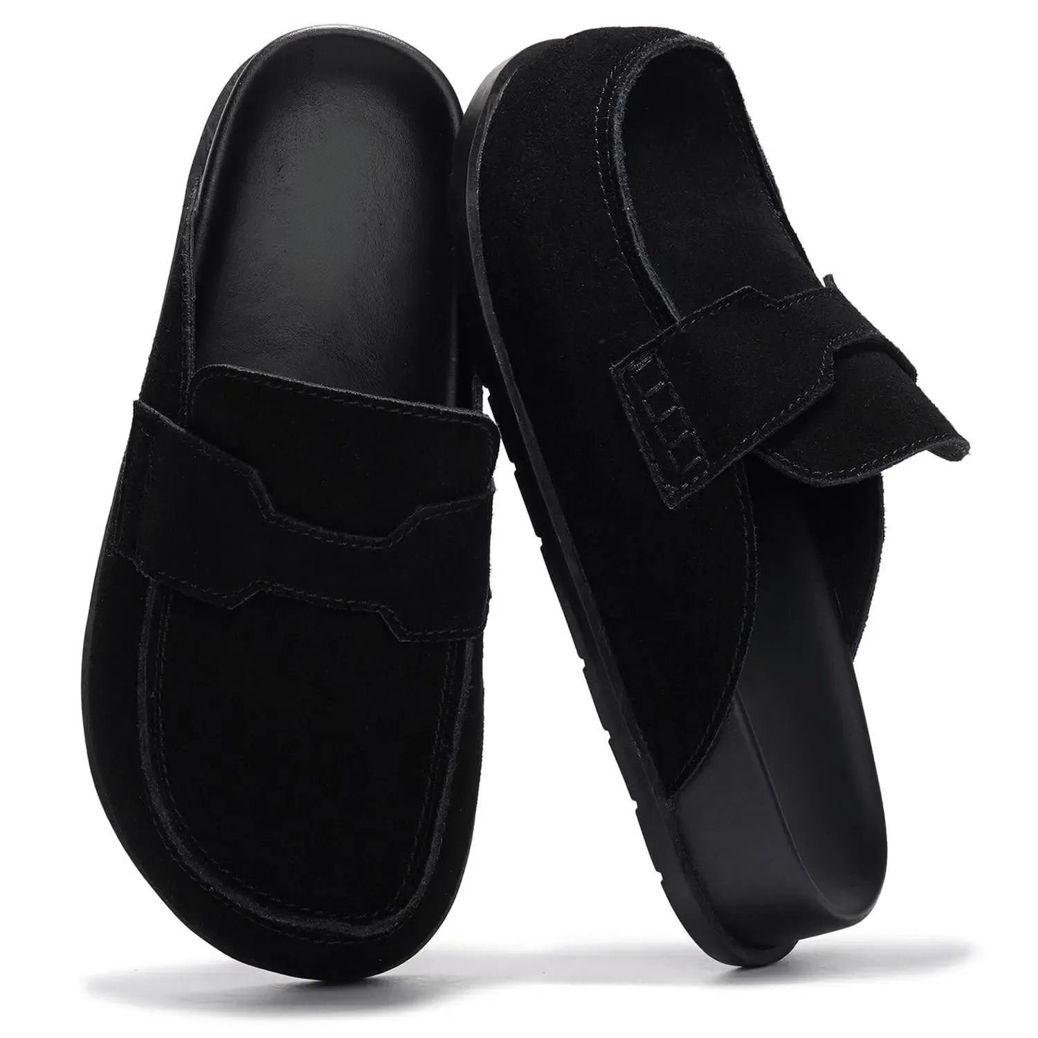 Women's Suede Clogs Shoe | Walking Shoes Footwear | Plush Soft Insole Arch Support Lightweight Non-Slip