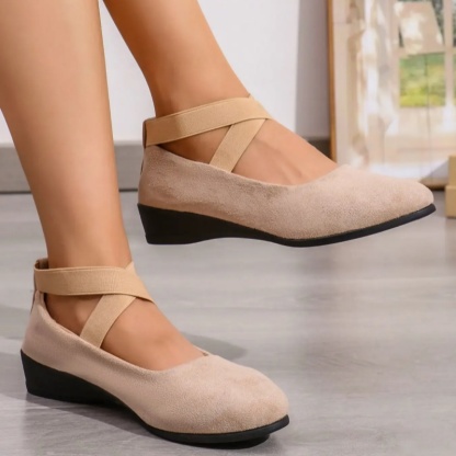 Faux Suede Closed-Toe Wedge shoes