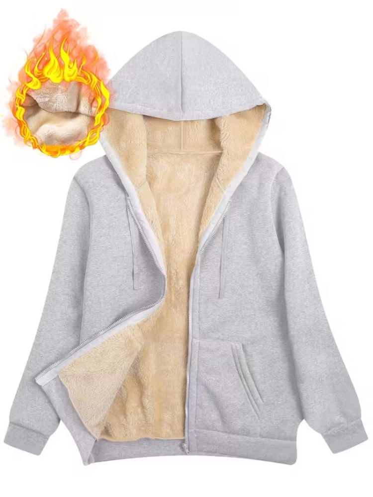 ❄️ Women’s Wool Hooded Zip-Up Coat – Plush Warm, Effortless Style for Winter Daily & Casual Outings