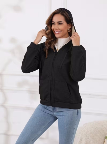 ❄️ Women’s Wool Hooded Zip-Up Coat – Plush Warm, Effortless Style for Winter Daily & Casual Outings