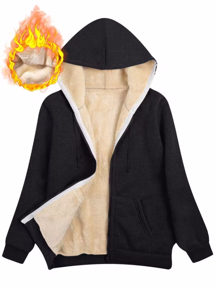 ❄️ Women’s Wool Hooded Zip-Up Coat – Plush Warm, Effortless Style for Winter Daily & Casual Outings