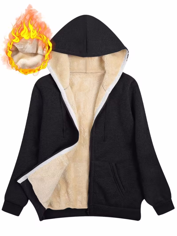 ❄️ Women’s Wool Hooded Zip-Up Coat – Plush Warm, Effortless Style for Winter Daily & Casual Outings