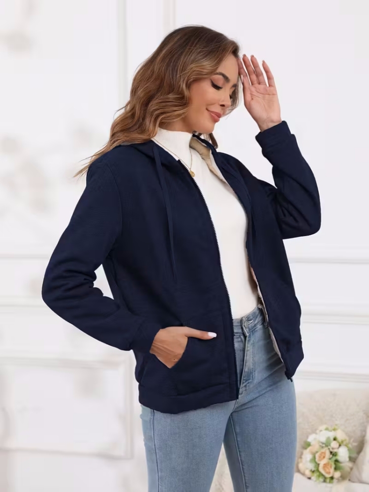 ❄️ Women’s Wool Hooded Zip-Up Coat – Plush Warm, Effortless Style for Winter Daily & Casual Outings