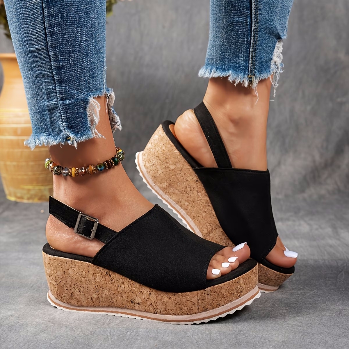 🔥LAST DAY PROMOTION 50% OFF - WOMEN'S LEATHER PLATFORM WEDGE ORTHOPEDIC SANDALS