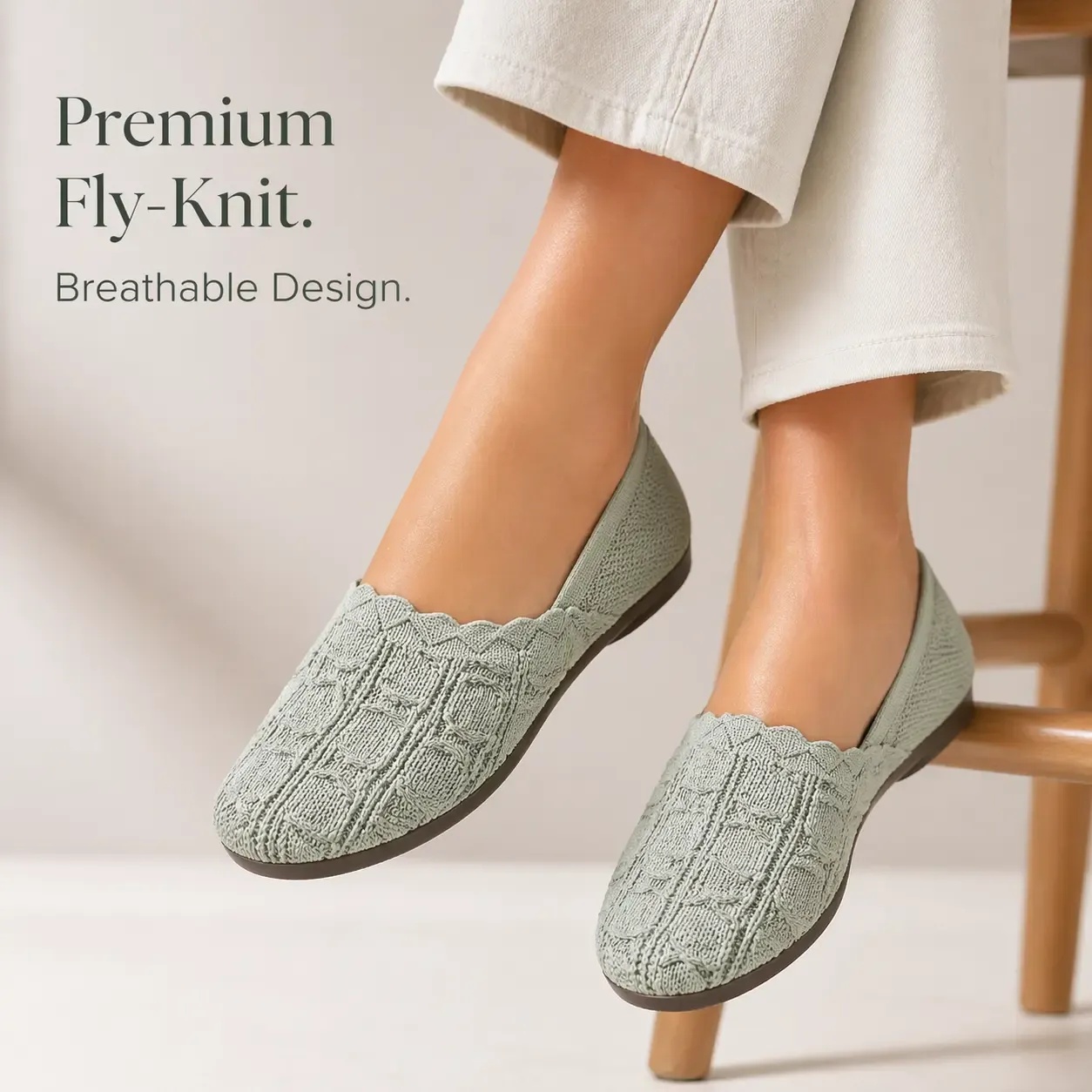 Comfy Cloud Knit Flats for Women - No Break-In, All-Day Walking Shoes for Work & Casual