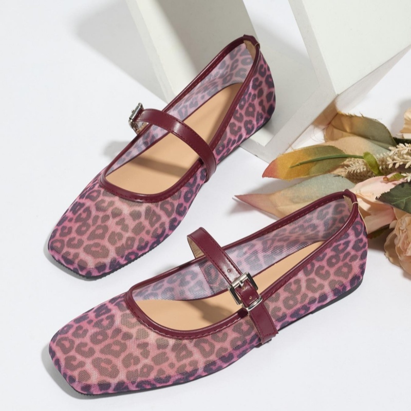 Women's Fashionable Leopard Print Mary Jane Flats