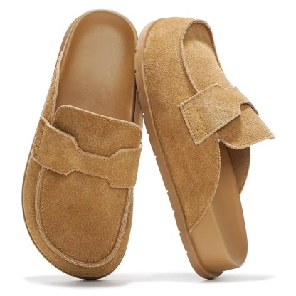 Women's Suede Clogs Shoe | Walking Shoes Footwear | Plush Soft Insole Arch Support Lightweight Non-Slip