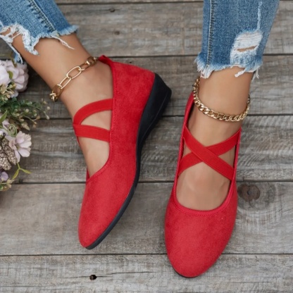Faux Suede Closed-Toe Wedge shoes