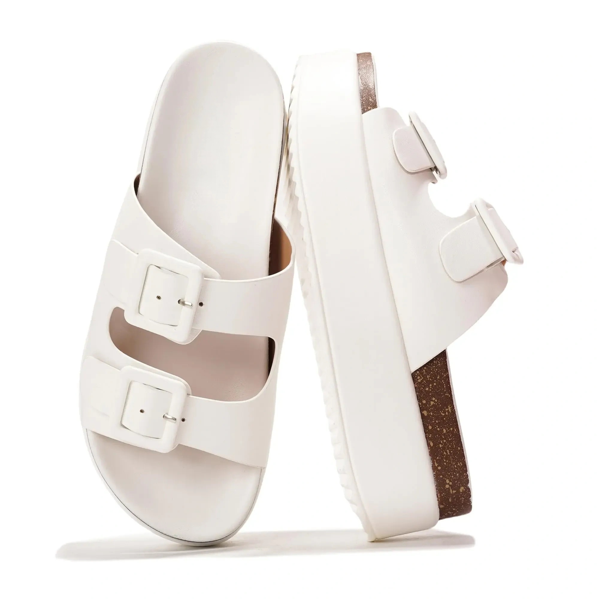 Women's Wedge Platform Sandals | Eco-Leather Casual Summer Walking Footwear | Memory Foam Insole | Non-Slip