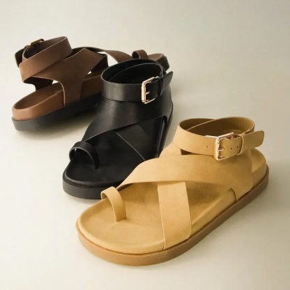 Women's Wedge Platform Sandals | Eco-Leather Casual Summer Walking Footwear | Memory Foam Insole | Non-Slip