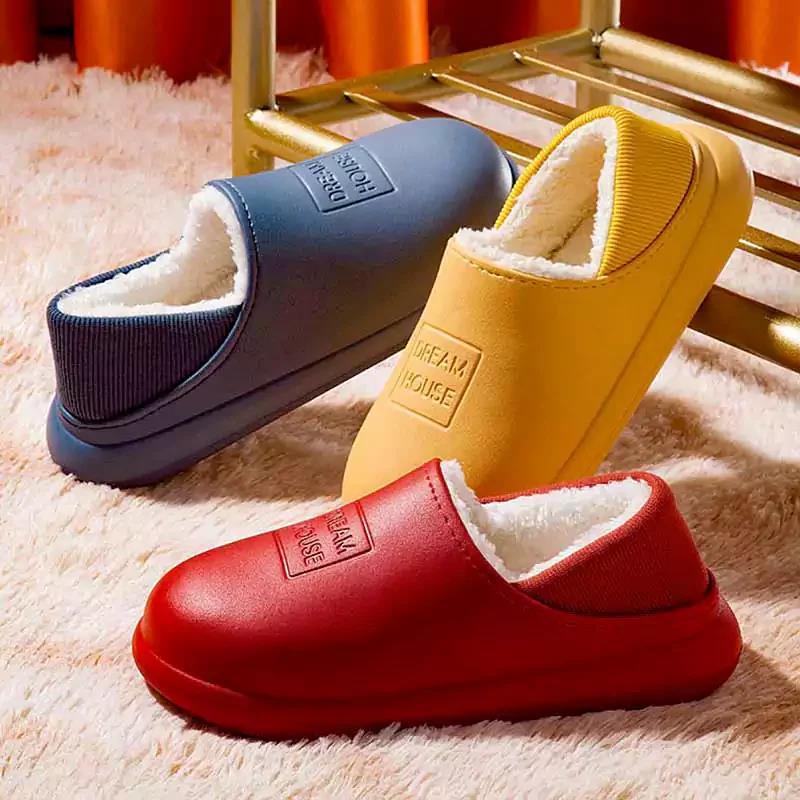 Winter Indoor Warm Non-slip Soft Bottom Couple Cotton Slippers