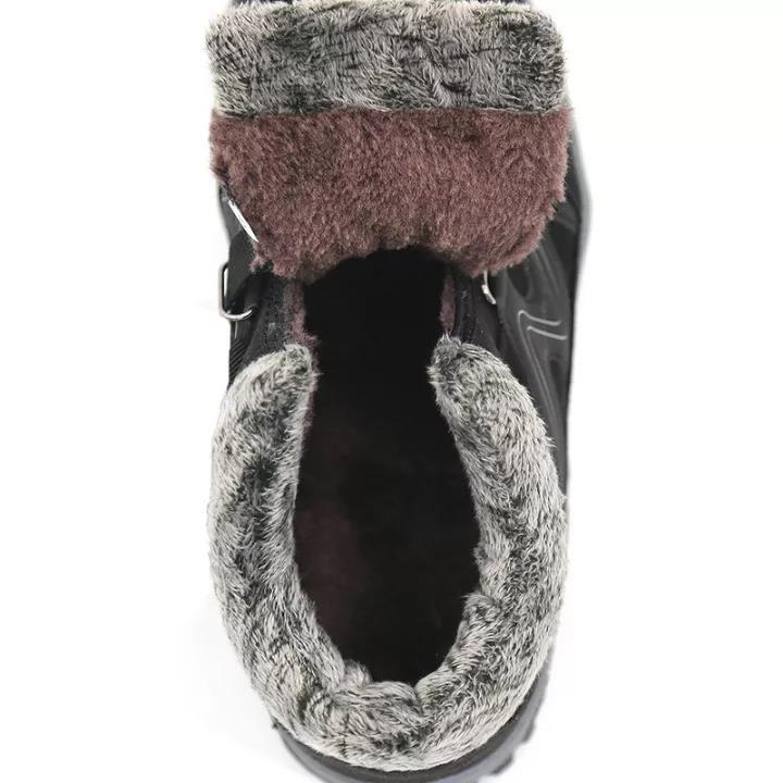 Man's Winter Thermal Velvet Velcro Buckle Trendy Joker Hiking Sneakers