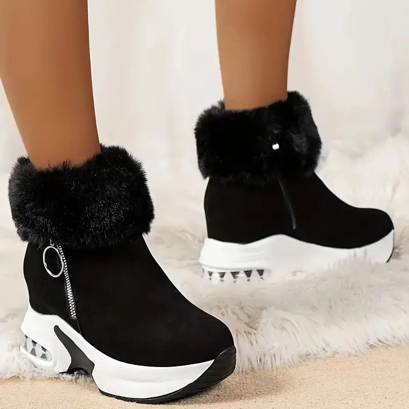 🔥2025 Flash Sale 70% OFF🔥Women's Plush Lined Side Zipper Platform Winter Boots