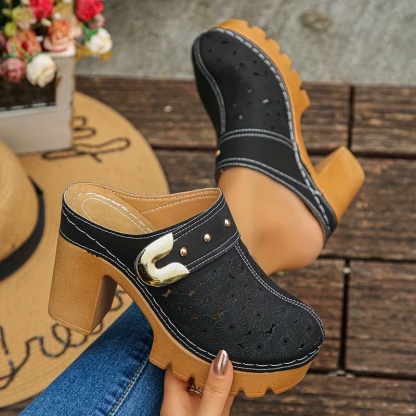 🔥Last Day Promotion 50% OFF - Women's Fashion High Heel Chunky Heel Sandals