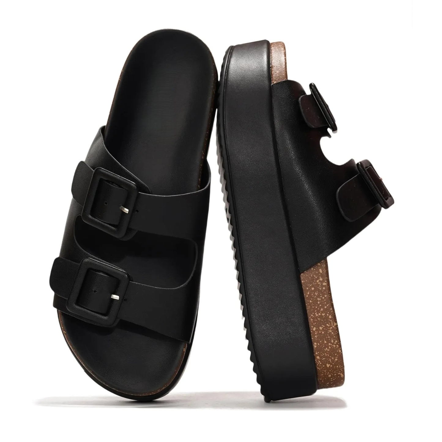 Women's Wedge Platform Sandals | Eco-Leather Casual Summer Walking Footwear | Memory Foam Insole | Non-Slip