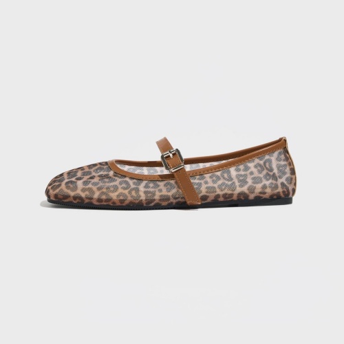 Women's Fashionable Leopard Print Mary Jane Flats
