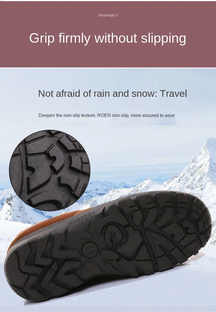 🔥Last Day 50% OFF -2023 Men's Orthopedic Comfortable Waterproof Warm Cow Leather Snow Boots
