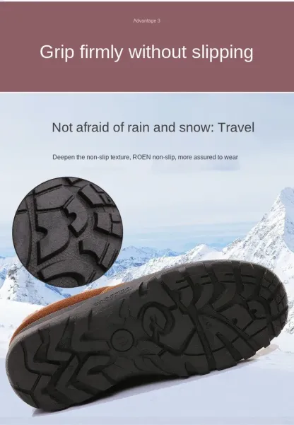 🔥Last Day 50% OFF -2023 Men's Orthopedic Comfortable Waterproof Warm Cow Leather Snow Boots