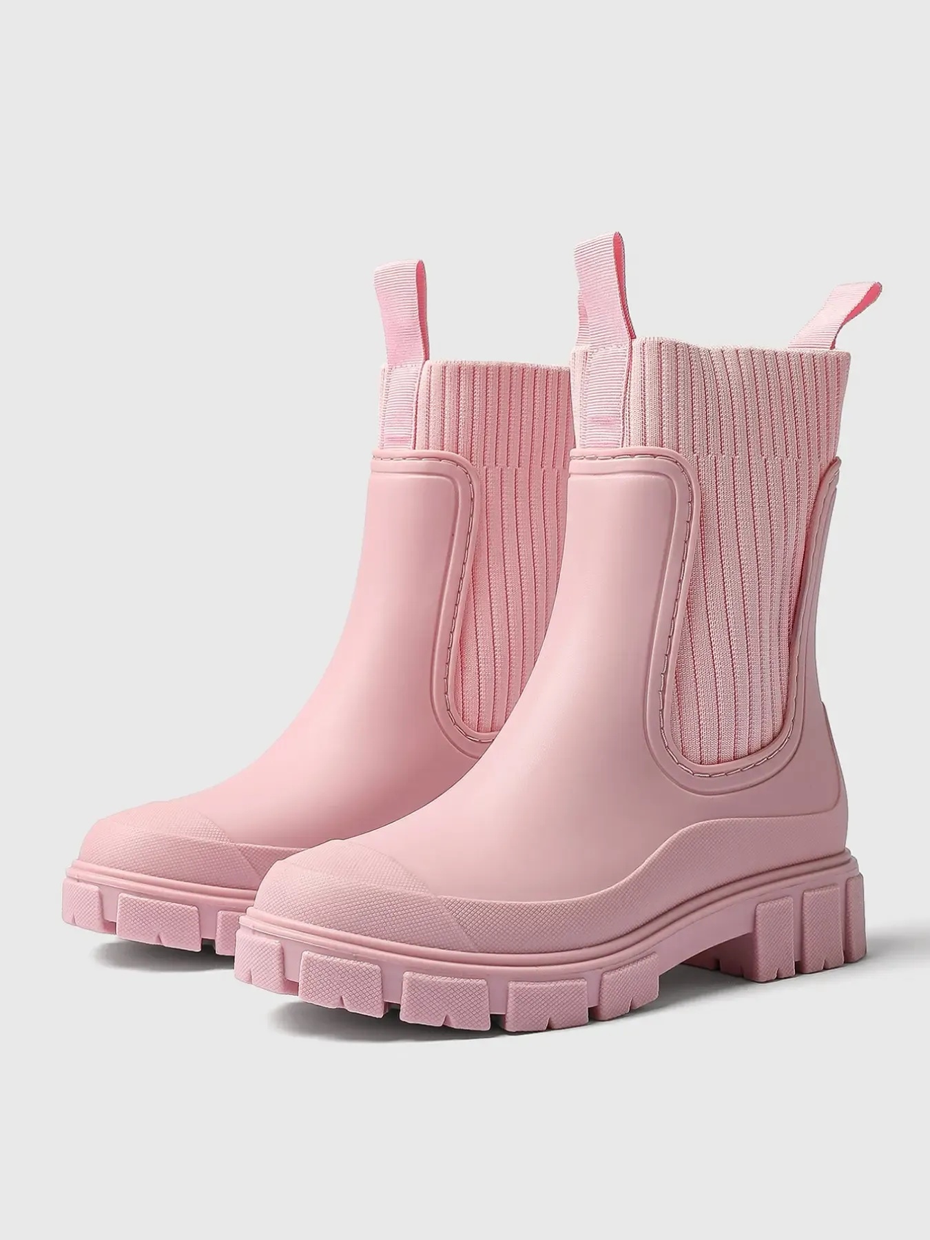 Women's Solid Color Waterproof Rain Boots