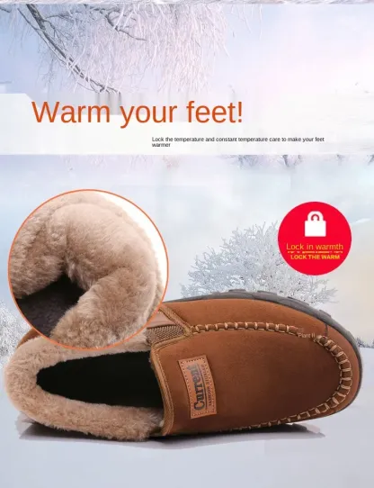 🔥Last Day 50% OFF -2023 Men's Orthopedic Comfortable Waterproof Warm Cow Leather Snow Boots