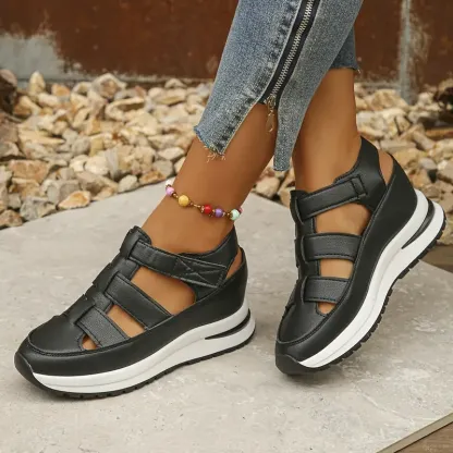 Women's Hollow Out Breathable Platform Wedge Sandals Sneakers