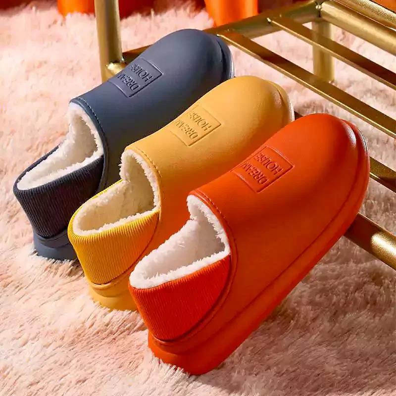 Winter Indoor Warm Non-slip Soft Bottom Couple Cotton Slippers