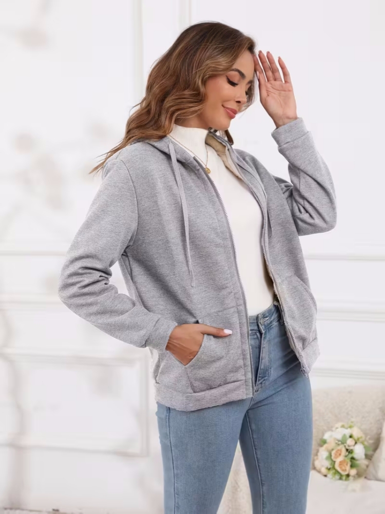 ❄️ Women’s Wool Hooded Zip-Up Coat – Plush Warm, Effortless Style for Winter Daily & Casual Outings