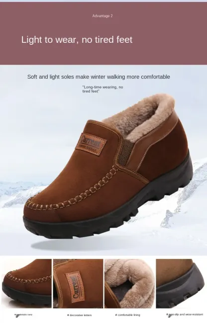 🔥Last Day 50% OFF -2023 Men's Orthopedic Comfortable Waterproof Warm Cow Leather Snow Boots