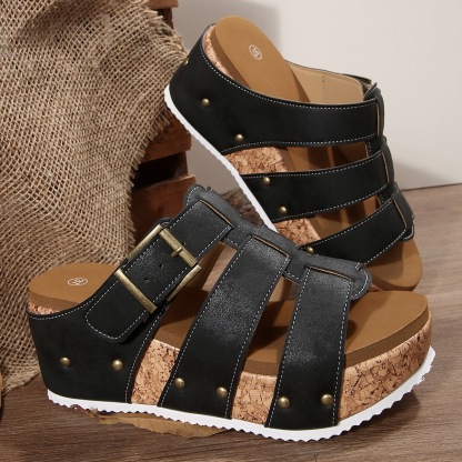 Women's Wedge Platform Studded Sandals
