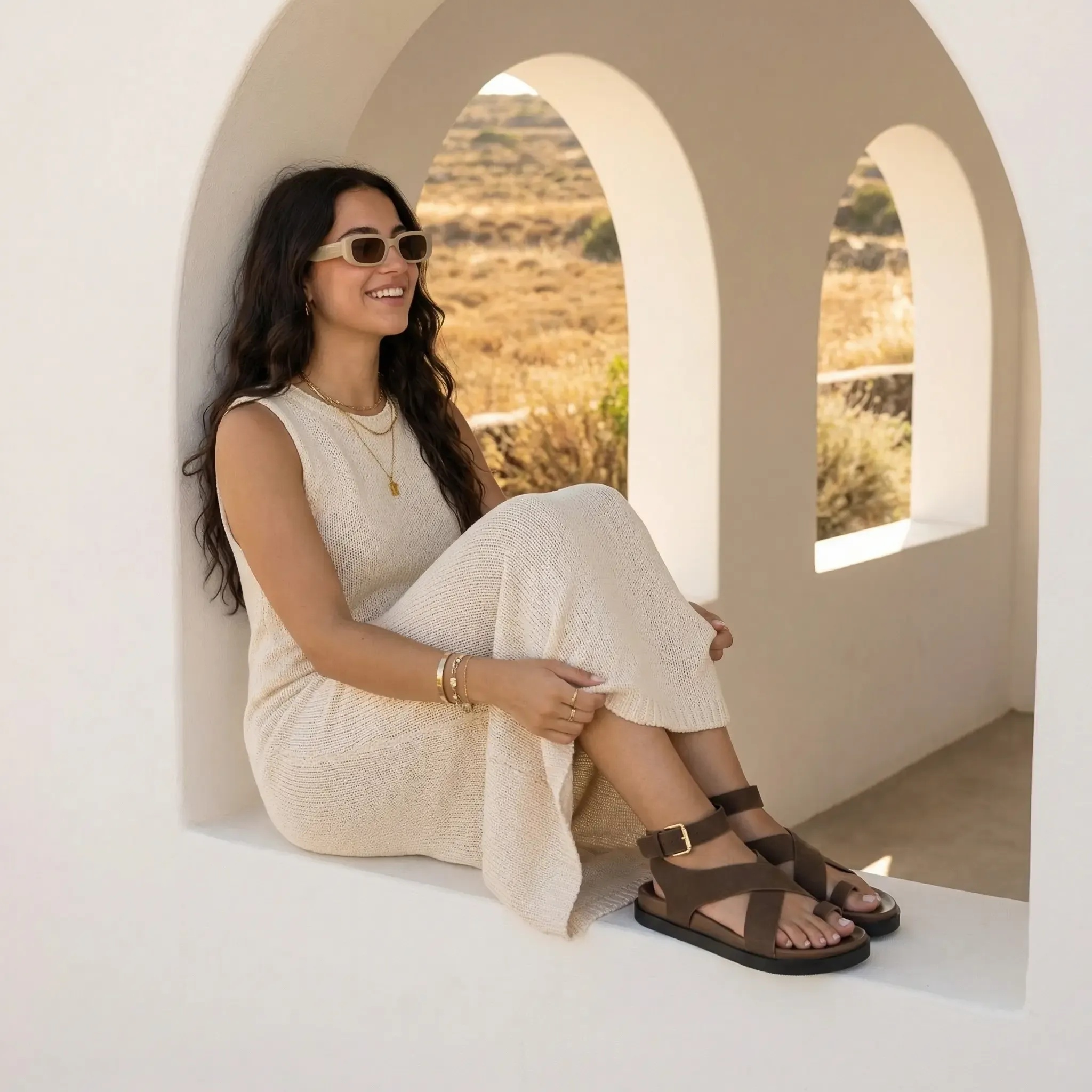 Women's Wedge Platform Sandals | Eco-Leather Casual Summer Walking Footwear | Memory Foam Insole | Non-Slip