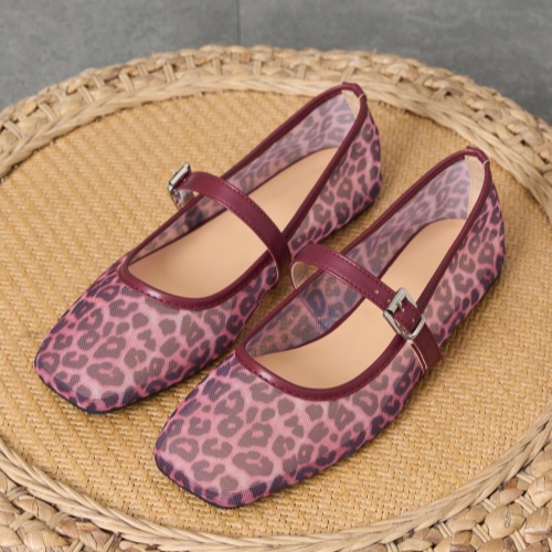 Women's Fashionable Leopard Print Mary Jane Flats