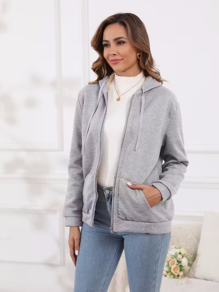 ❄️ Women’s Wool Hooded Zip-Up Coat – Plush Warm, Effortless Style for Winter Daily & Casual Outings