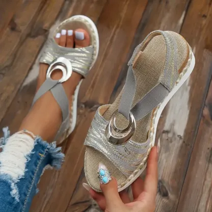 🔥LAST DAY PROMOTION 50% OFF - WOMEN'S LEATHER PLATFORM WEDGE ORTHOPEDIC SANDALS