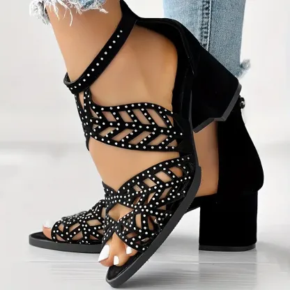 🔥2025 FLASH SALE 50% OFF🔥Women's Fashion Hollow Out Chunky Heel Sandals