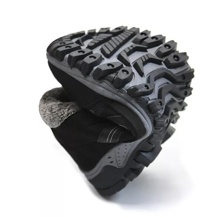 Man's Winter Thermal Velvet Velcro Buckle Trendy Joker Hiking Sneakers