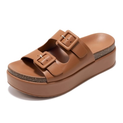 Women's Wedge Platform Sandals | Eco-Leather Casual Summer Walking Footwear | Memory Foam Insole | Non-Slip