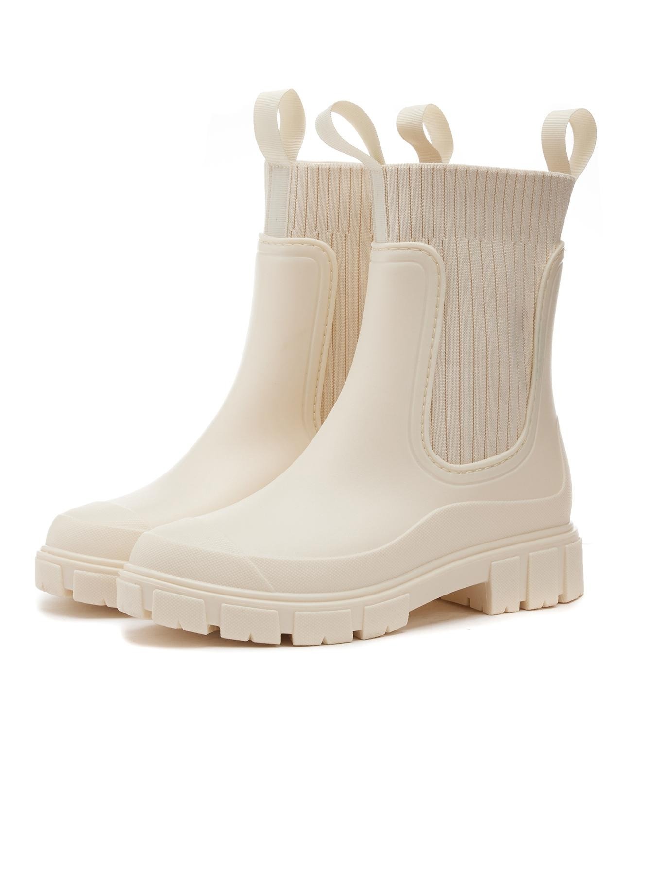 Women's Solid Color Waterproof Rain Boots