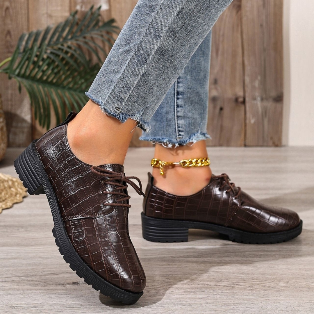 Women's Leather Waterproof Warm Wedge Shoes